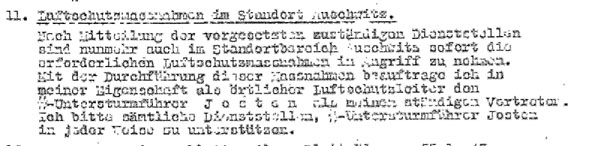Luftschutzmassnahmen im Stardort Auschwitz